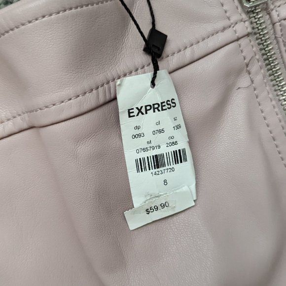 Express Pink Faux Leather Skirt Size 8 - Picture 4 of 5